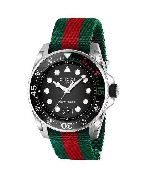 gucci tuger watch with sikicone band green|gucci dive.